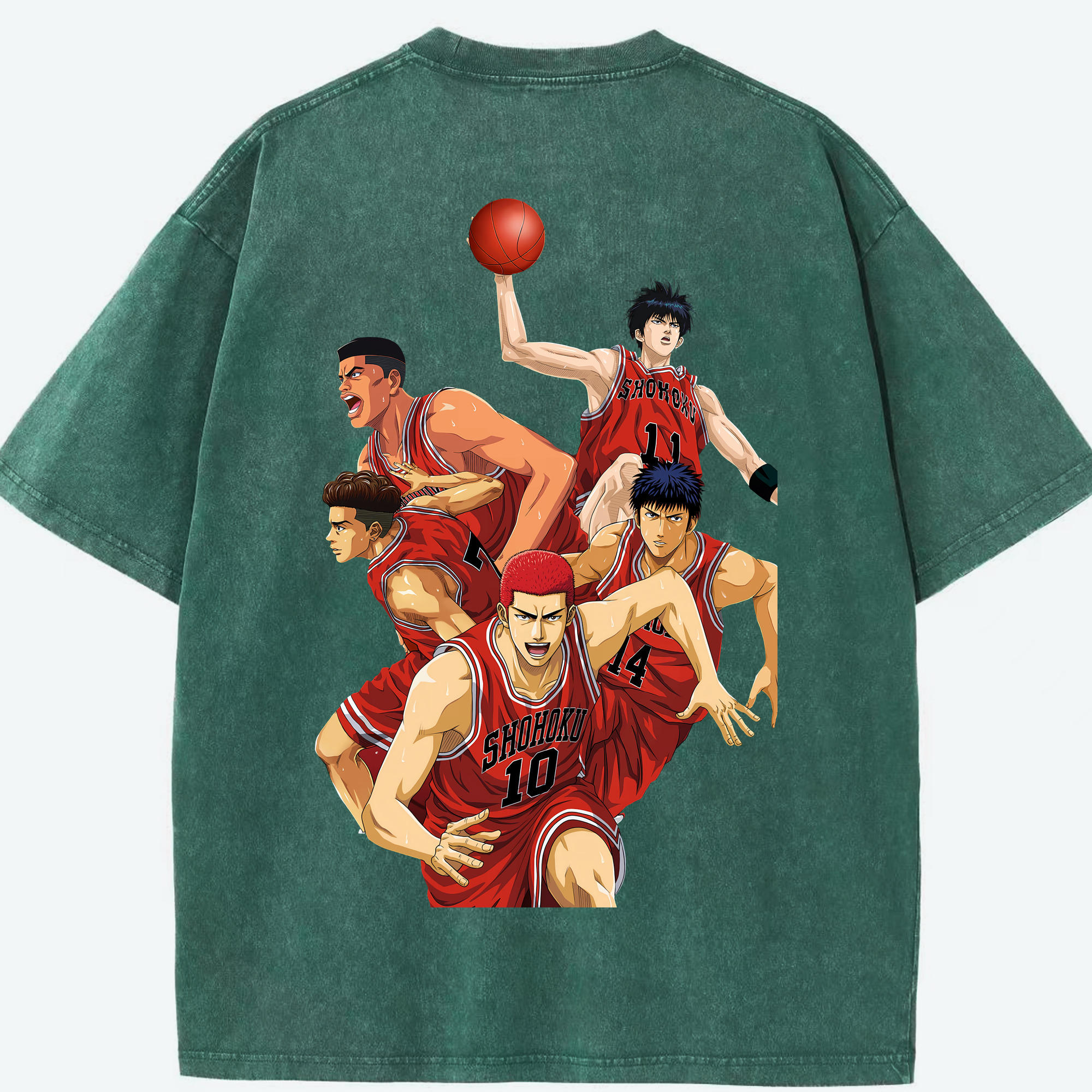 （画像用） SLAM DUNK／スラムダンク 綿100% ヴィンテージ風 半袖Tシャツ（背面プリント）